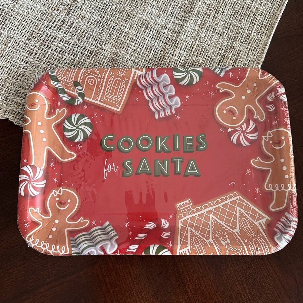 Cookies for Santa paper plate/tray.  8 count.